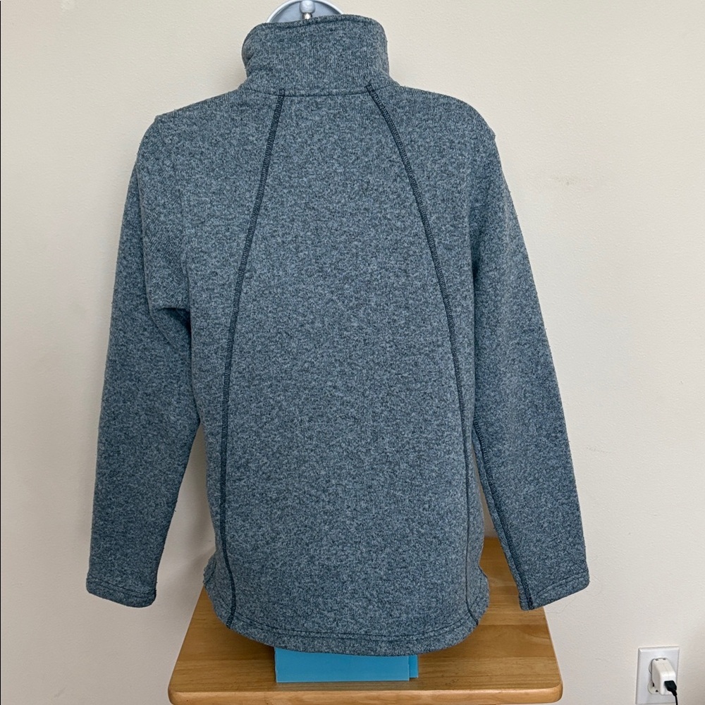 The North Face Women's Heather Gray Blue Full Zip Sweater Size Large - Picture 3 of 15